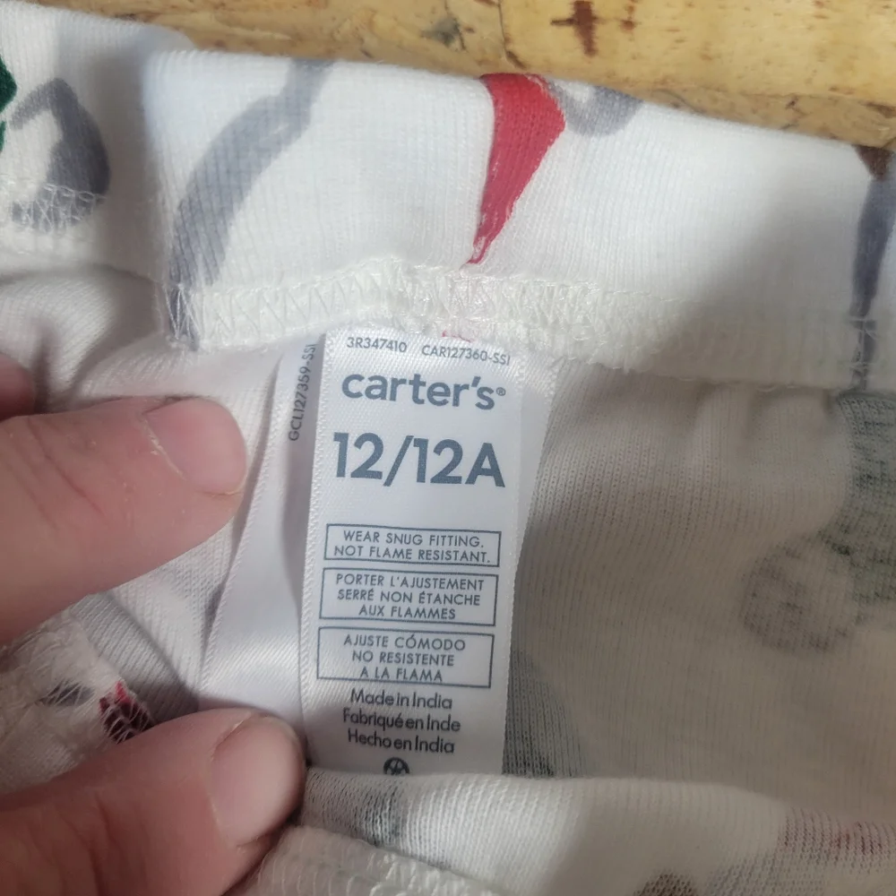 Carters‎ NWT 2pc Childrens Festive Santa Kids Pajamas Size 12